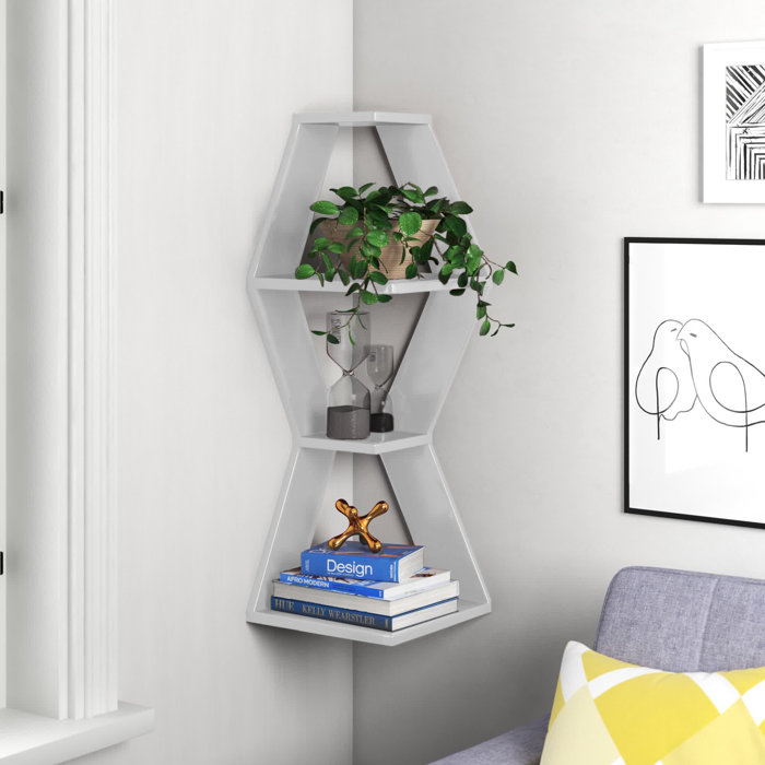 Bless international Mariah 3 Piece Corner Shelf with Adjustable Shelves